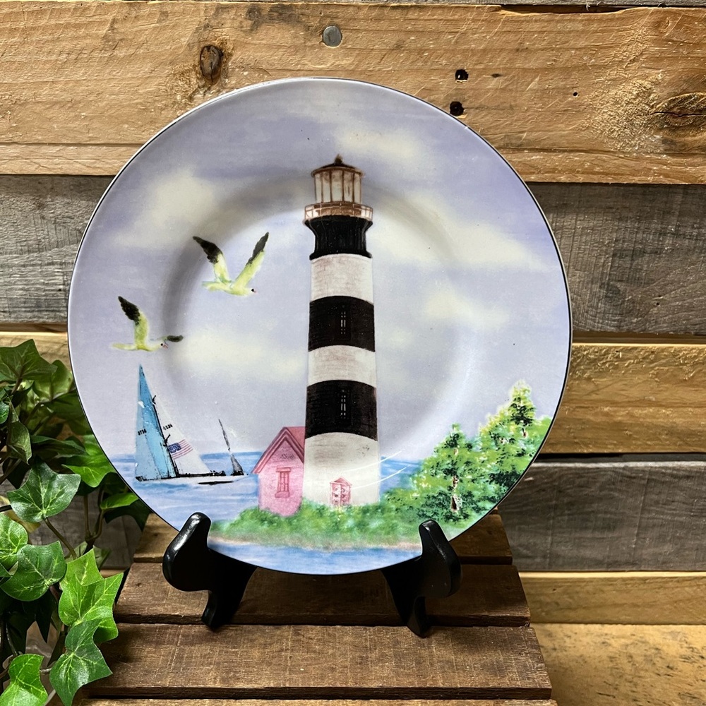 Vintage Coastal Lighthouse Scene Decorative Plate by Thomson